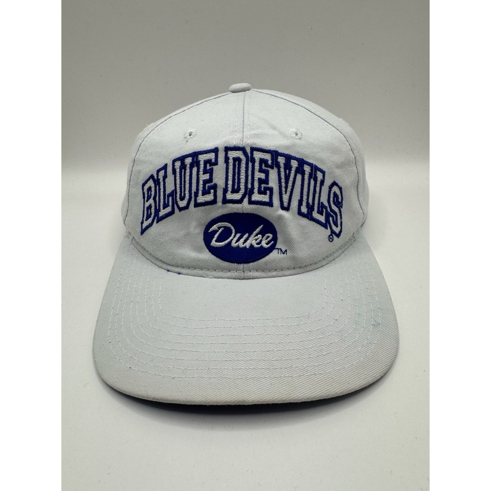 VTG 90s Duke Blue Devils Zephyr Snapback Hat White NCAA College Cap